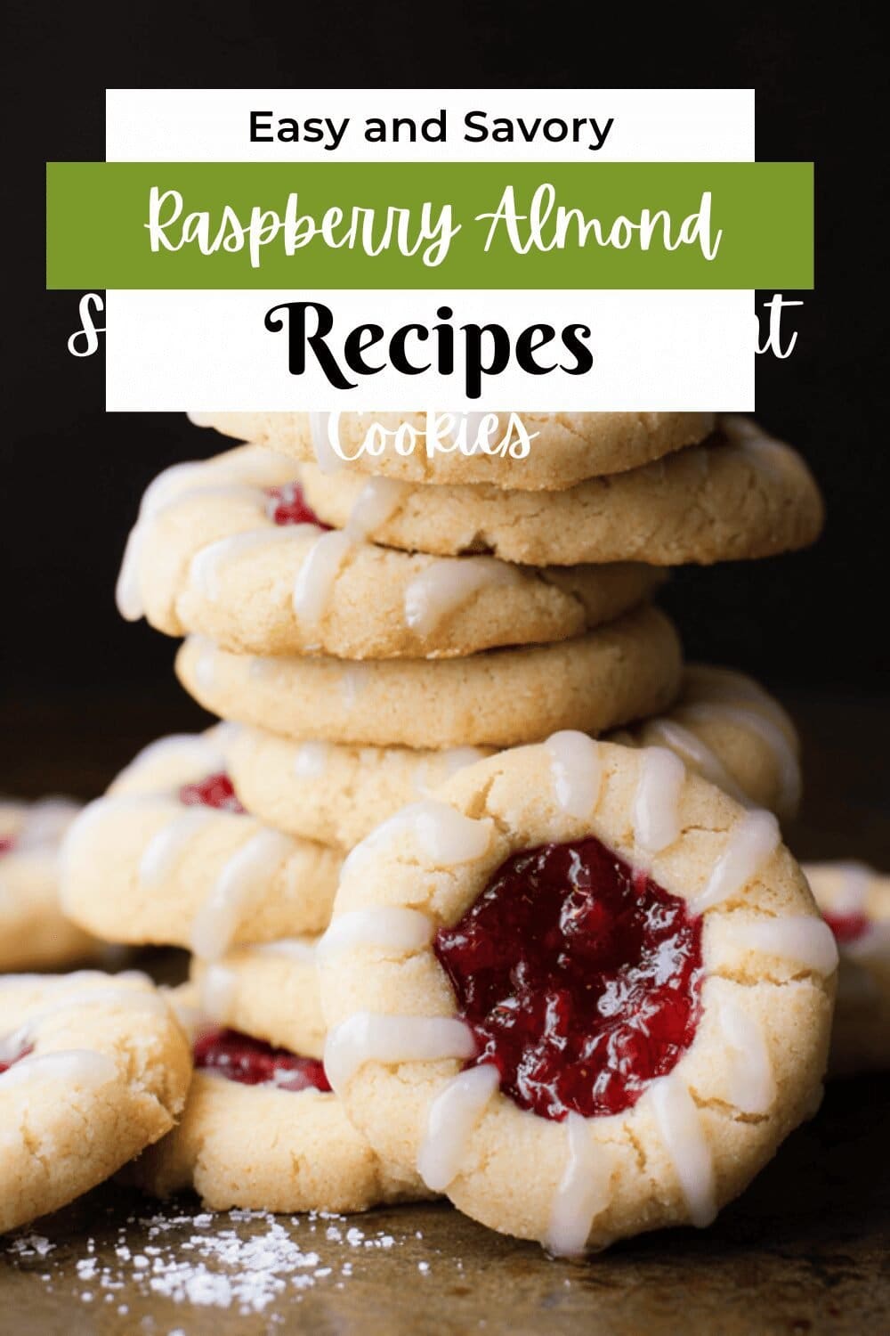Raspberry Almond Shortbread Thumbprint Cookies