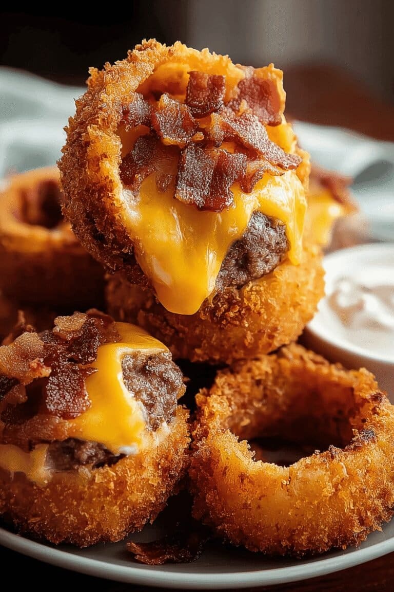 Burger Stuffed Onion Rings Recipe For Crispy, Savory Bites 8 Bacon Cheeseburger Onion Rings 3.Png