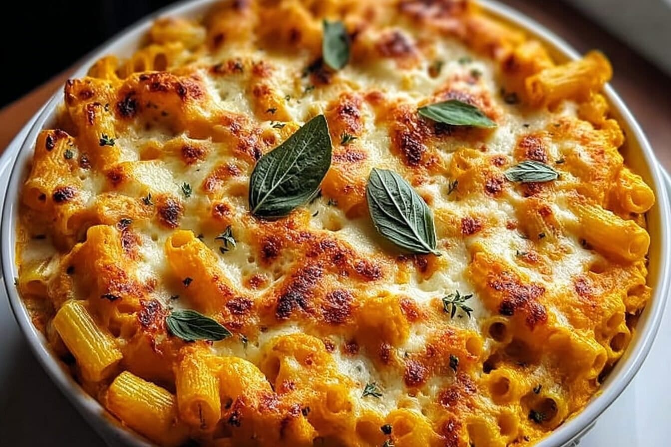 Cheesy Pumpkin Ricotta Pasta Bake