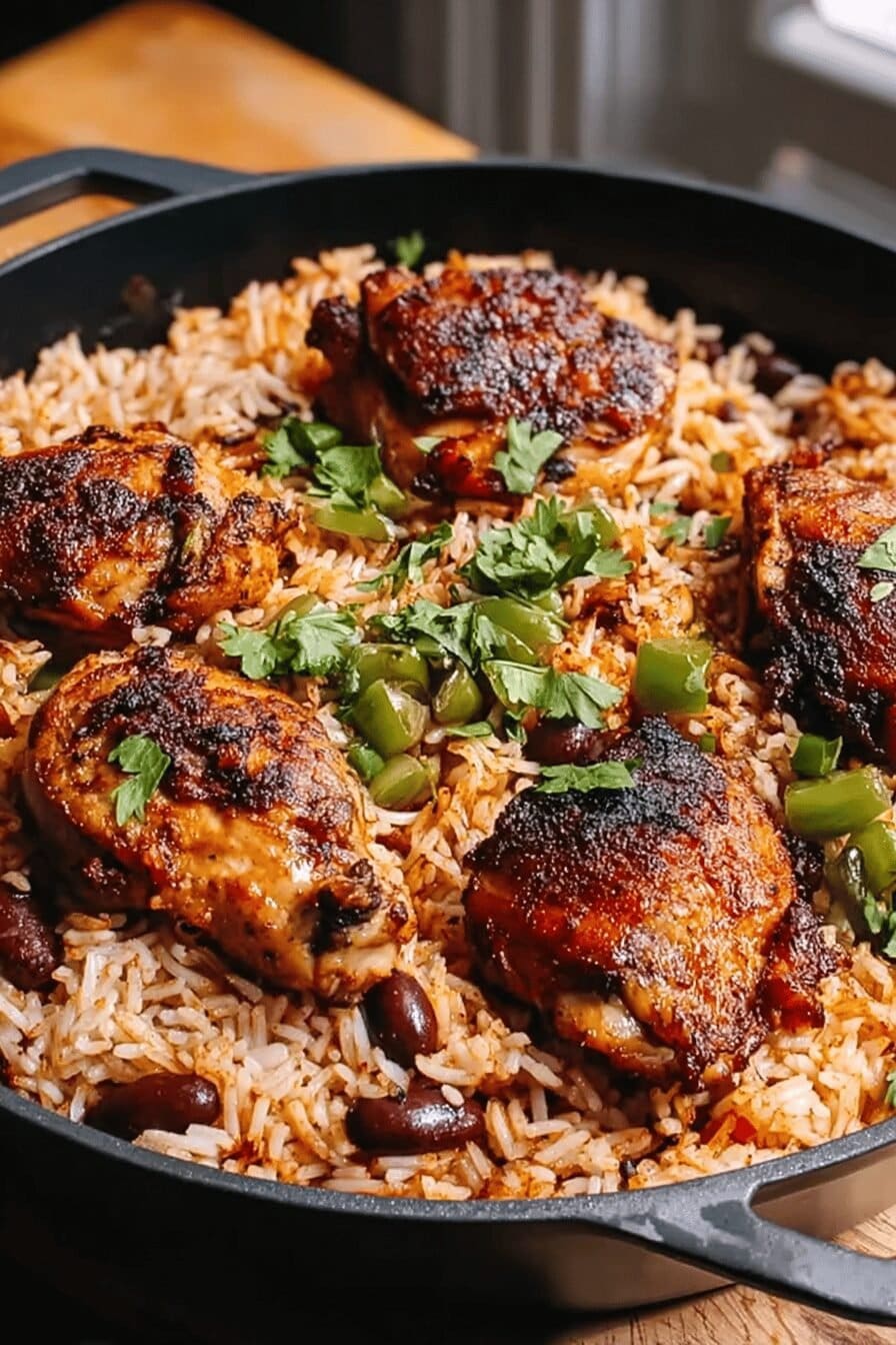 One Pot Caribbean Jerk Chicken With Flavorful Rice Recipe 6 Jerk Chicken Rice