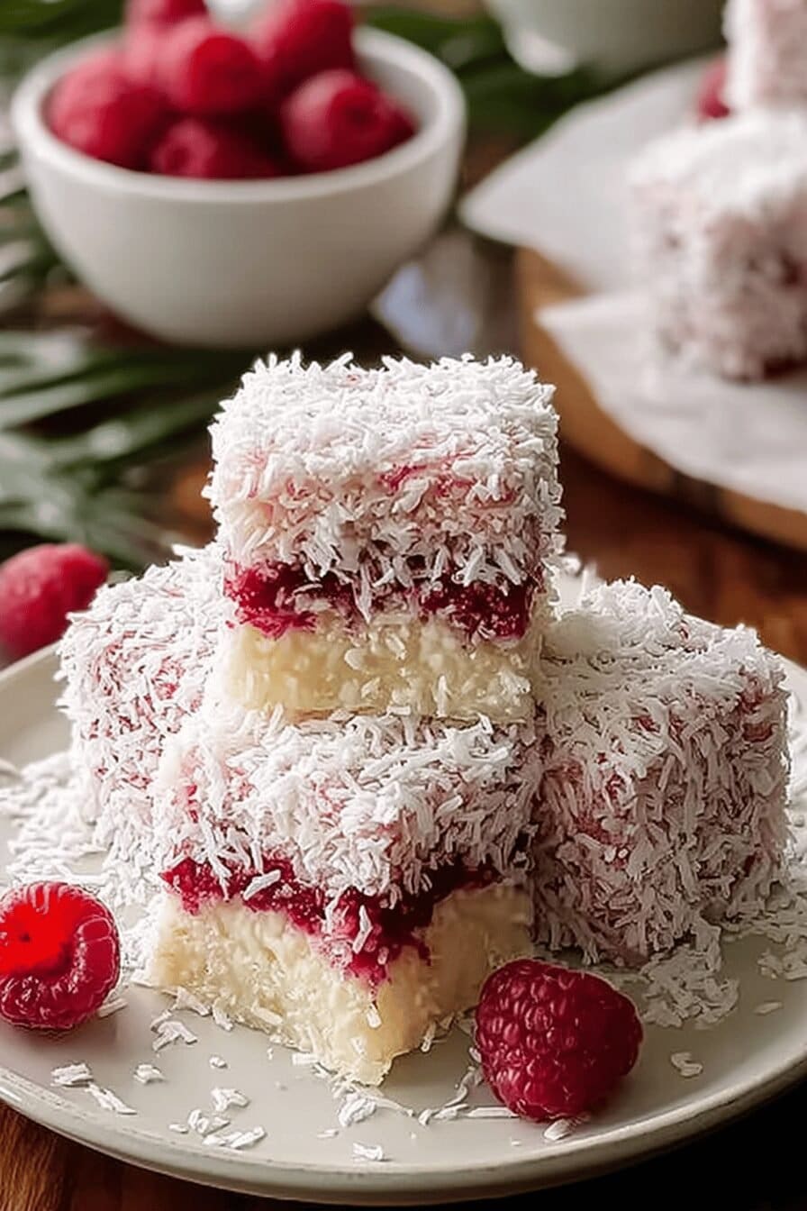 Raspberry Lamingtons