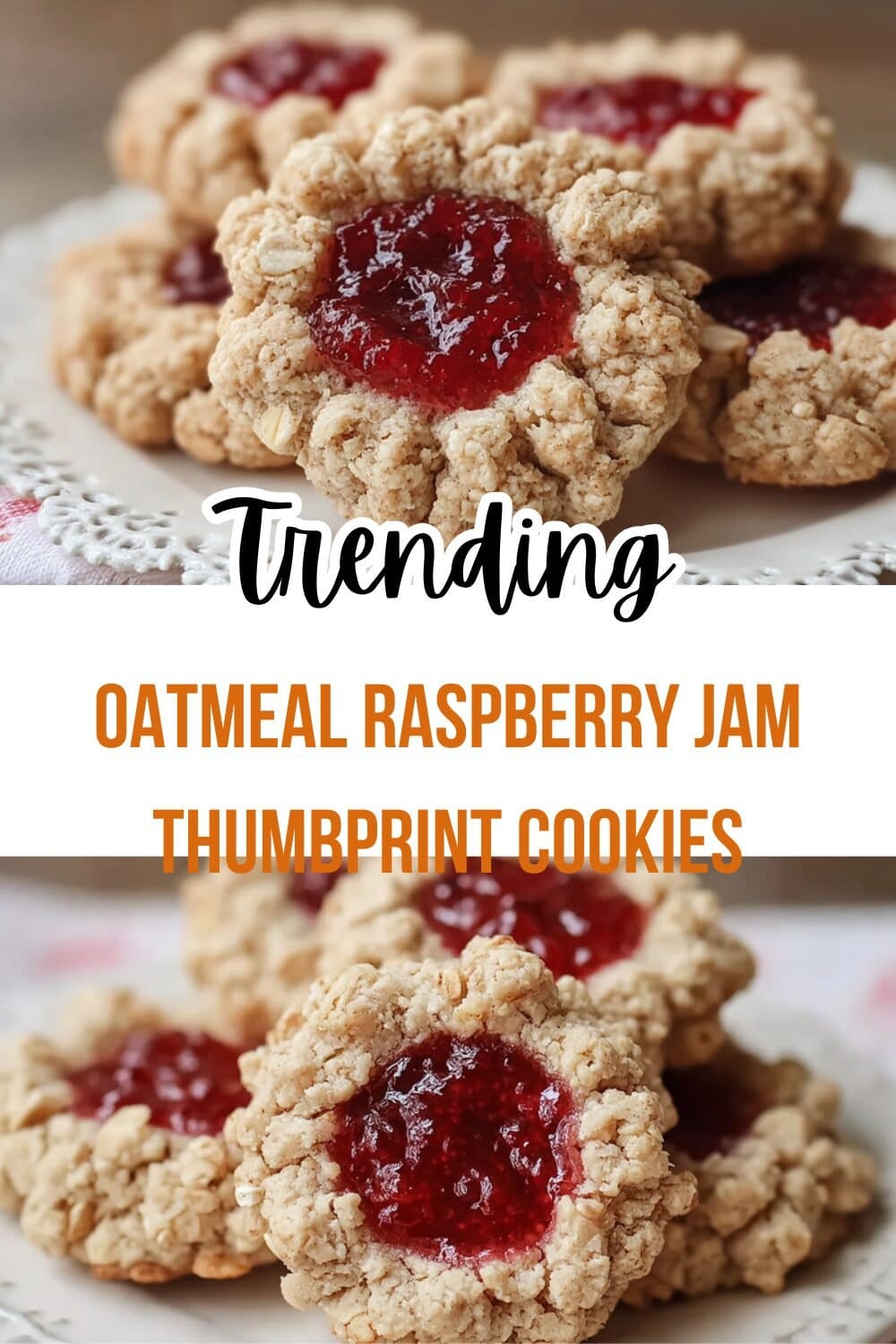 Oatmeal Raspberry Jam Thumbprint Cookies