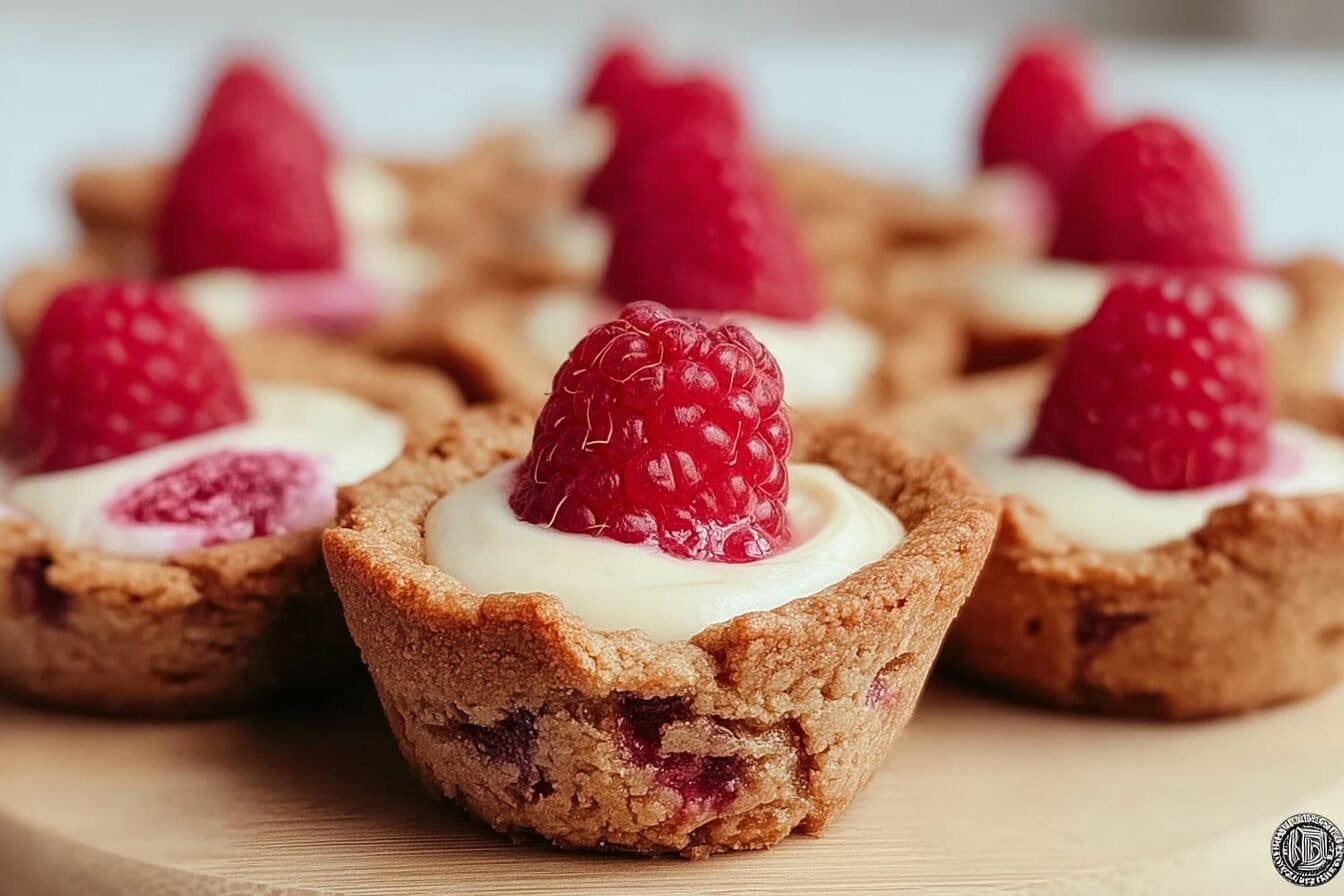 Raspberry Cheesecake Cookie Cups Recipe With Fresh Berry Swirls 6 Raspberry Cheesecake Cookie Cups