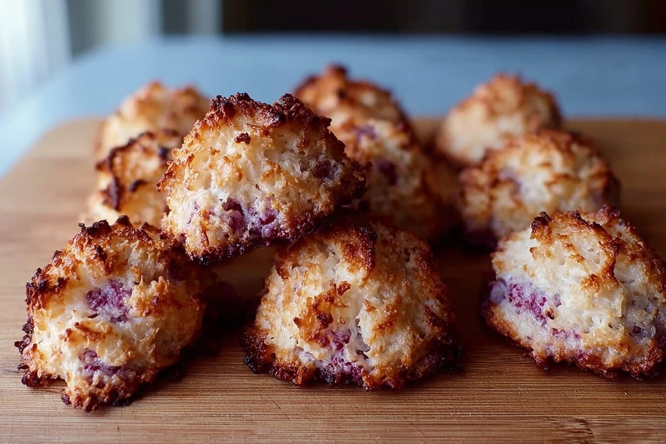 Raspberry Coconut Macaroons Cookies