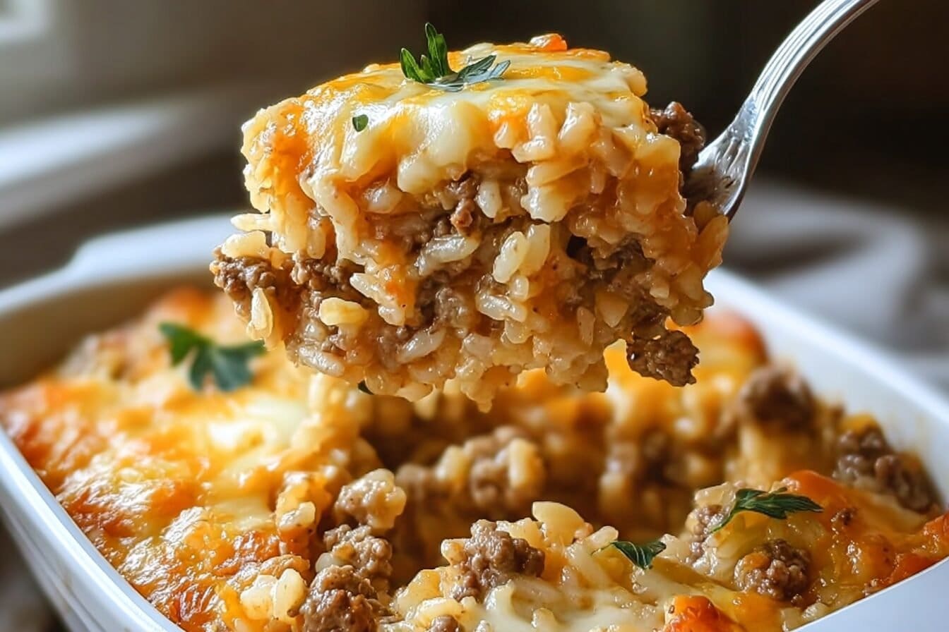 Cheesy Ground Beef And Rice Casserole Recipe For Easy Weeknight Meals 6 Cheesy Ground Beef And Rice Casserole