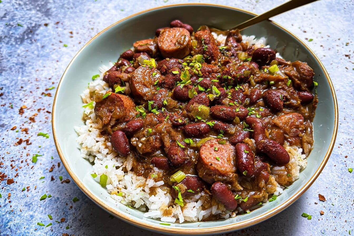 Louisiana Style Red Beans And Rice With Spicy Sausage Recipe 6 Red Beans And Rice