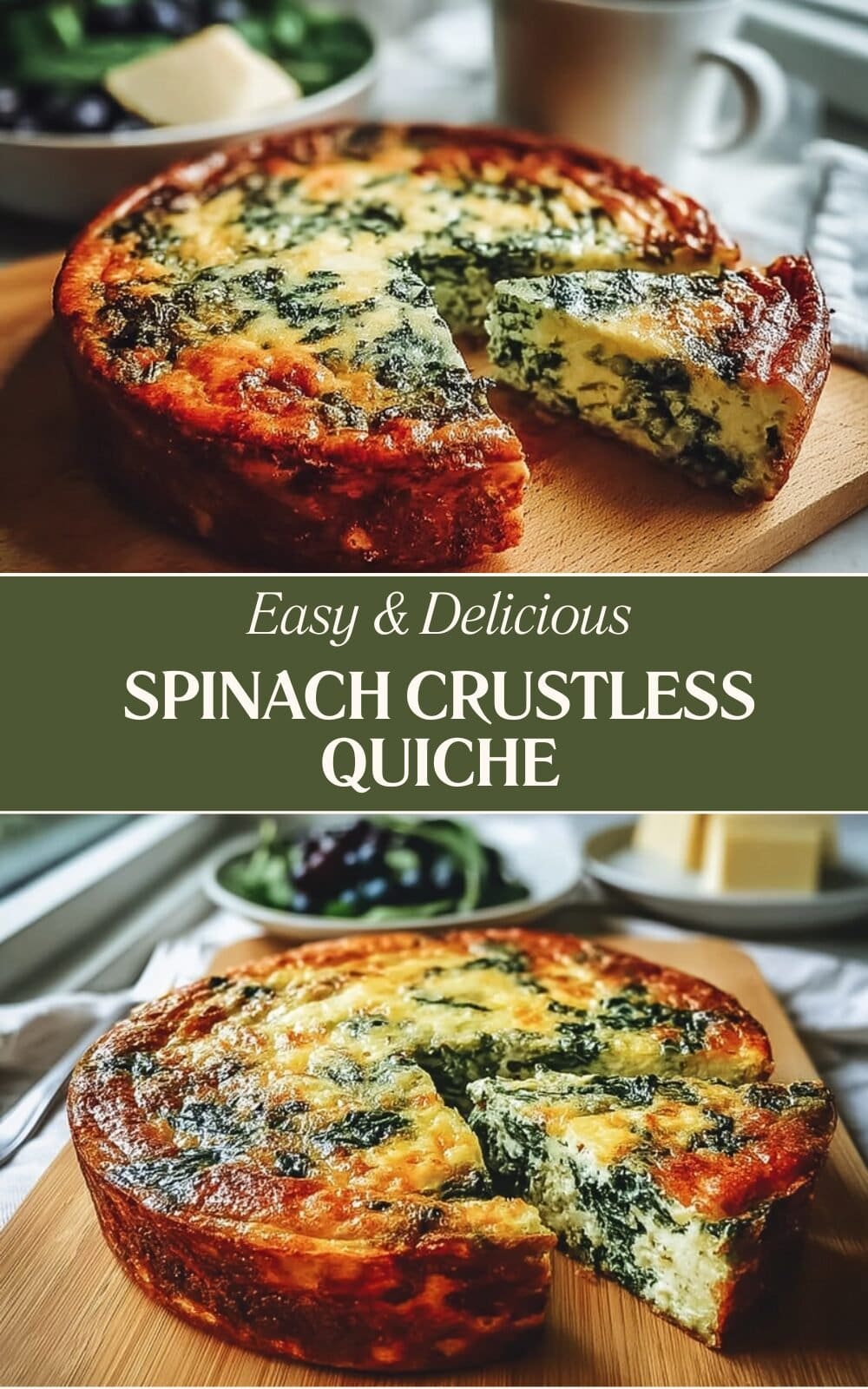 Crustless Spinach Quiche Recipe With Creamy Feta And Quick Bake 7 Spinach Crustless Quiche