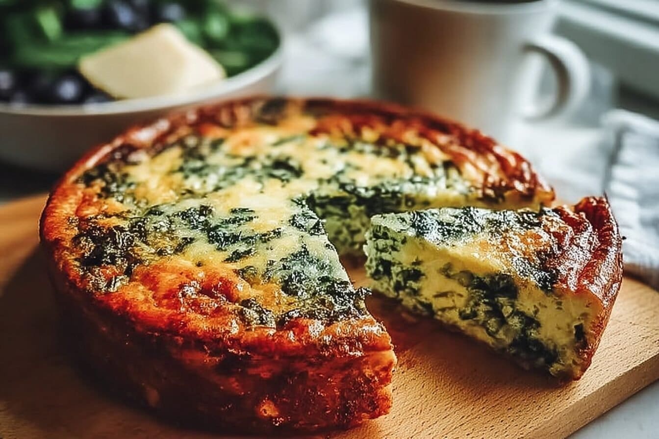 Crustless Spinach Quiche Recipe With Creamy Feta And Quick Bake 6 Spinach Crustless Quiche