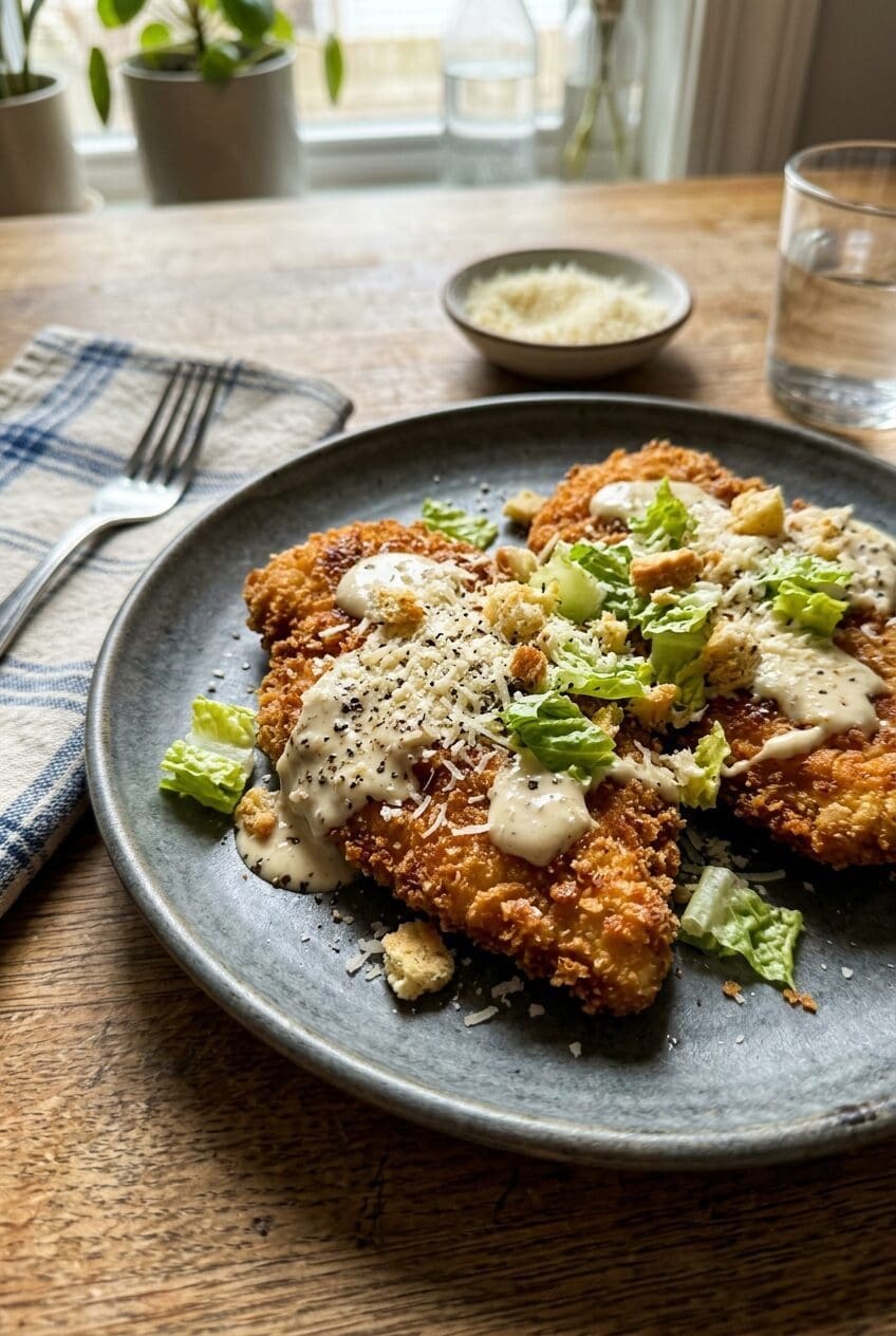 Caesar Salad Chicken Cutlets Recipe 6 Crispy Chicken Caesar Cutlets