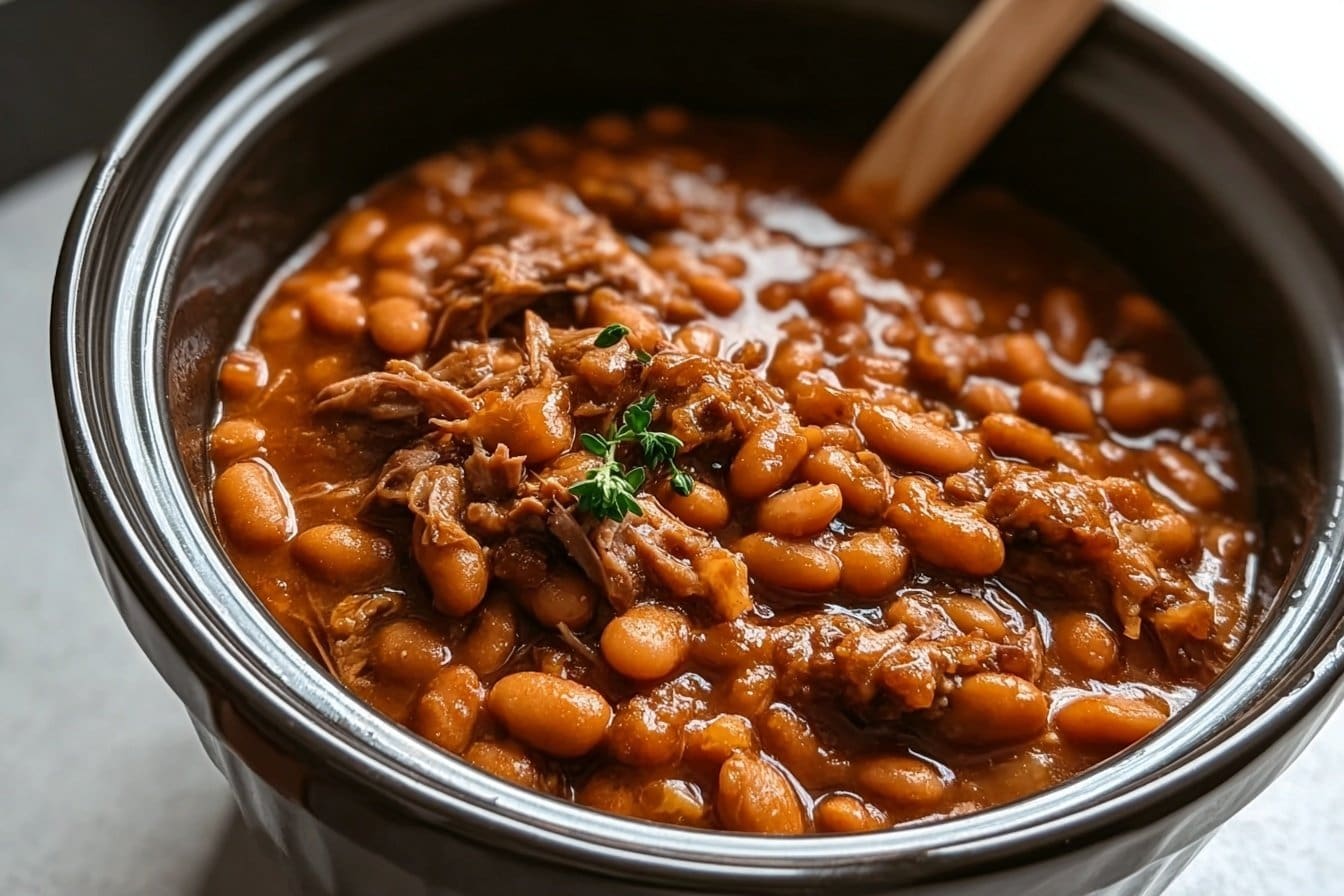 Slow Cooker Pork And Beans Easy Recipe 6 Slow Cooker Pork And Beans