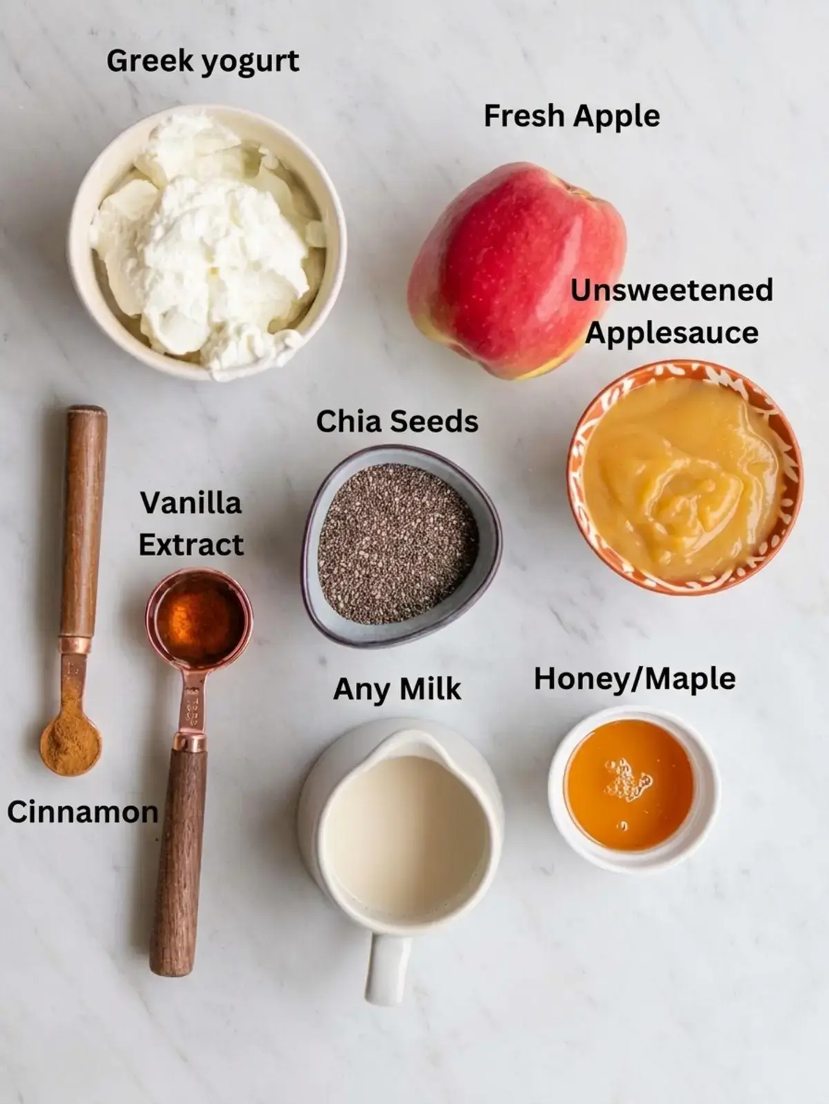2 Apple Chia Pudding Recipes, Ingredients