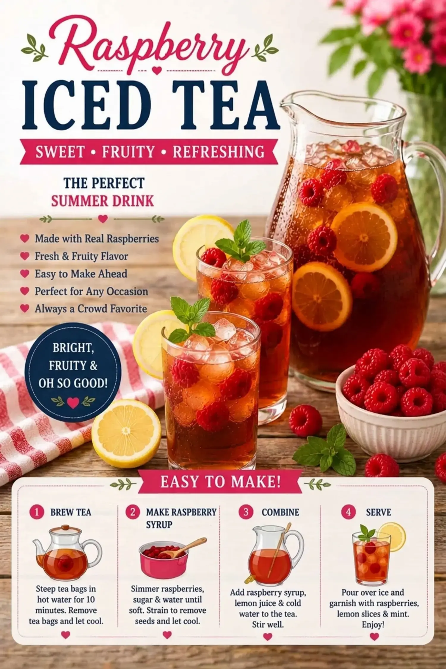 Easy Raspberry Iced Tea, Easy Raspberry Iced Tea Everyone Asks For